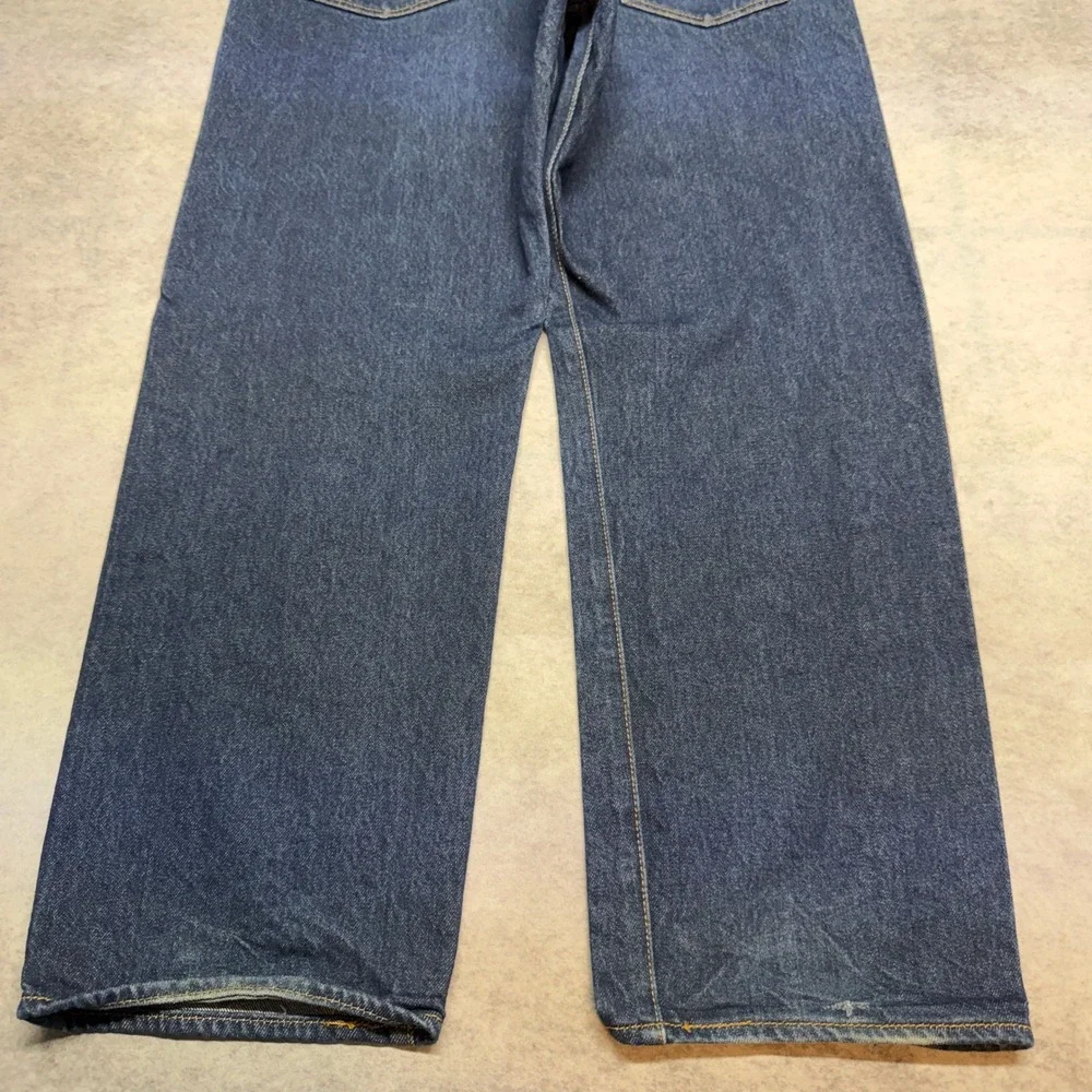 Levi's 501 Original Fit Jeans Mens 38x30 Dark Wash Blue Straight Leg Distressed - Picture 12 of 12